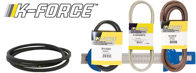 K-Force™ Lawn & Garden Belts. Aramid & Poly Cord Mower Belts