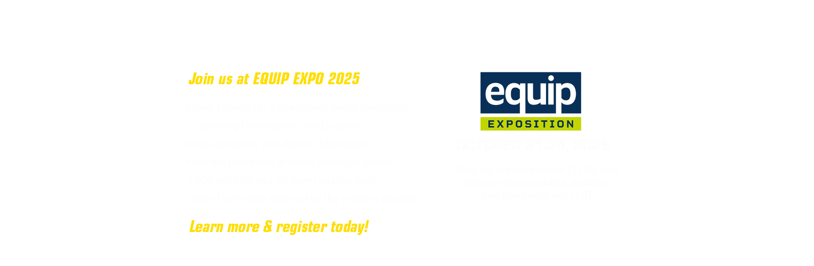Learn more about Equip EXPO Learn more about Equip EXPO